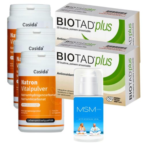 Cura cu sare alcalină – Biotad Plus + Natron Casida + MSM cremă | Detoxifiere și susținere celulară