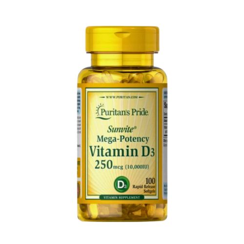 Puritan's Pride – Vitamina D3 Mega Potency 250 mcg (10.000 UI) – 100 capsule