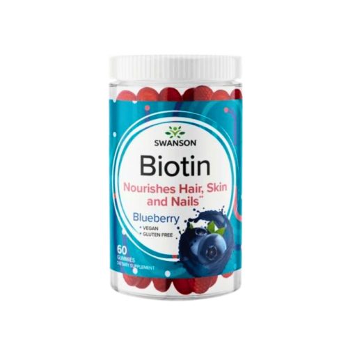 Swanson Biotin Blueberry Gummies – 60 bucăți