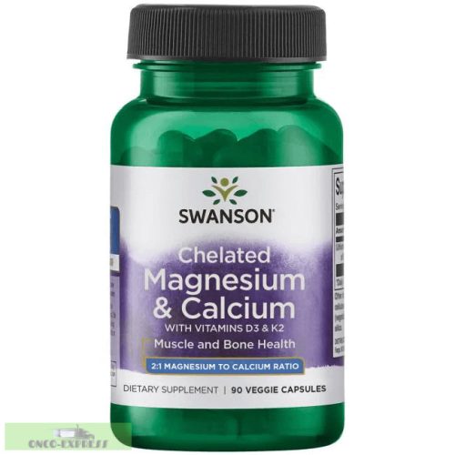 SWANSON Magneziu și Calciu + D3 și K2 (90buc)