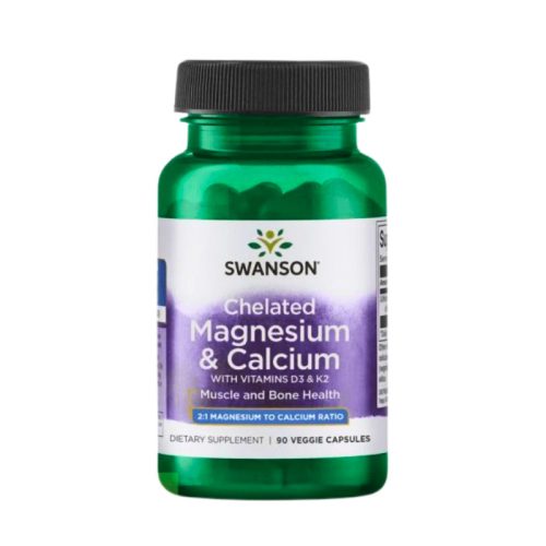 Swanson Magneziu și Calciu chelat + D3 K2 – 90 capsule