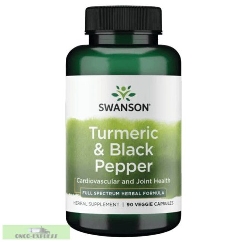 SWANSON Turmeric + Capsule de Piper Negru (Certificat Organic) 90 buc Capsule pe bază de plante