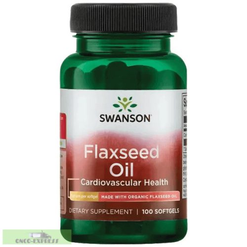 Capsule de ulei de in organic Swanson (fără OMG) 1000mg / 100 capsule moi