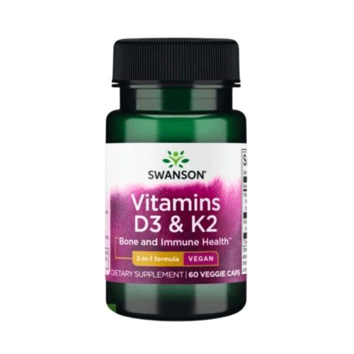 Swanson D3 & K2 Vegan 2-in-1 60 capsule | Oase & Imunitate