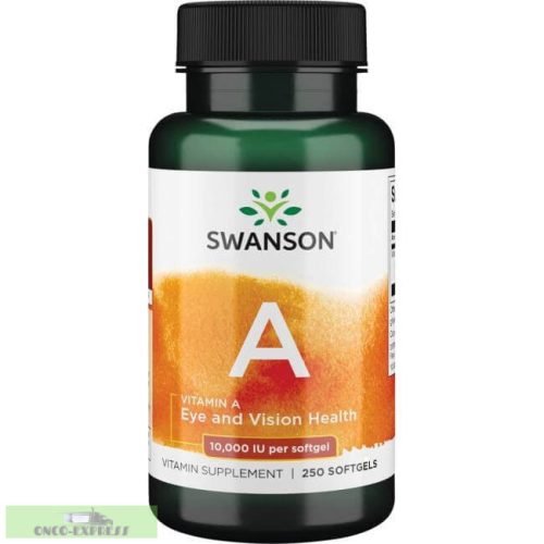 Capsule gel de vitamina A Swanson 10.000 UI (3.000 mcg RAE) / 250 buc